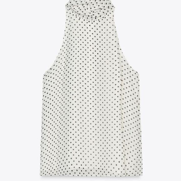 NWT ZARA ZW COLLECTION POLKA DOT HALTER TOP - Picture 11 of 14